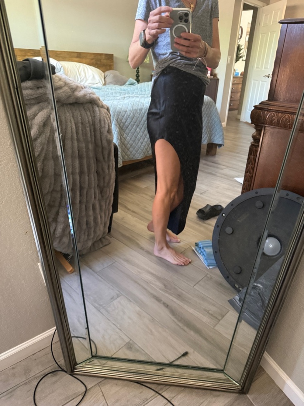 EUC Fleur du mal high slit skirt black size small